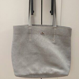 Roots Grey Tribe Leather Tote